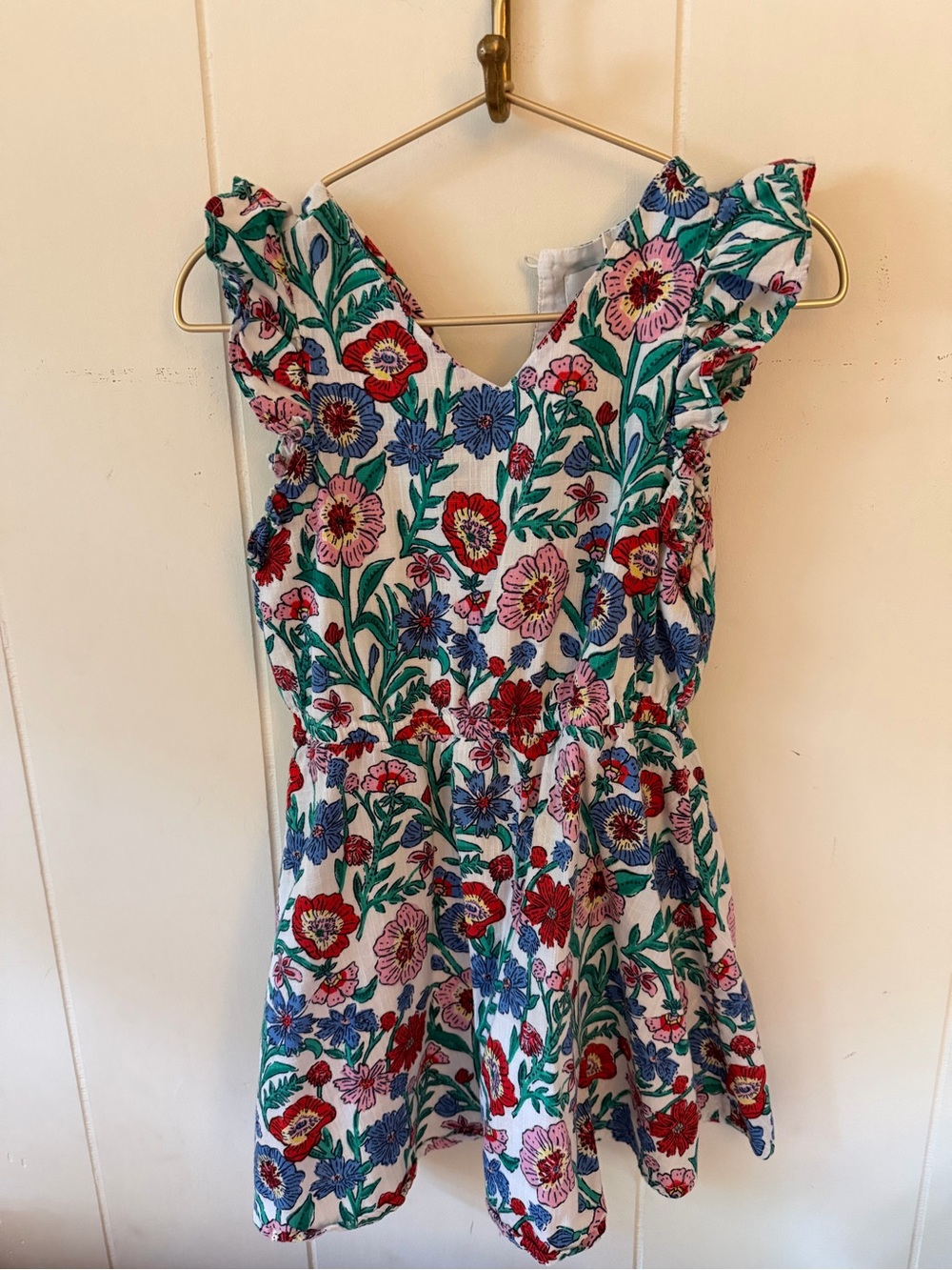 Vineyard Vines White Floral Ruffle Sleeve Sundress